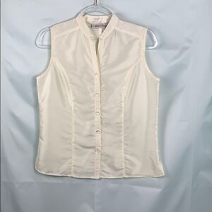 Design Assets cream sleeveless blouse small